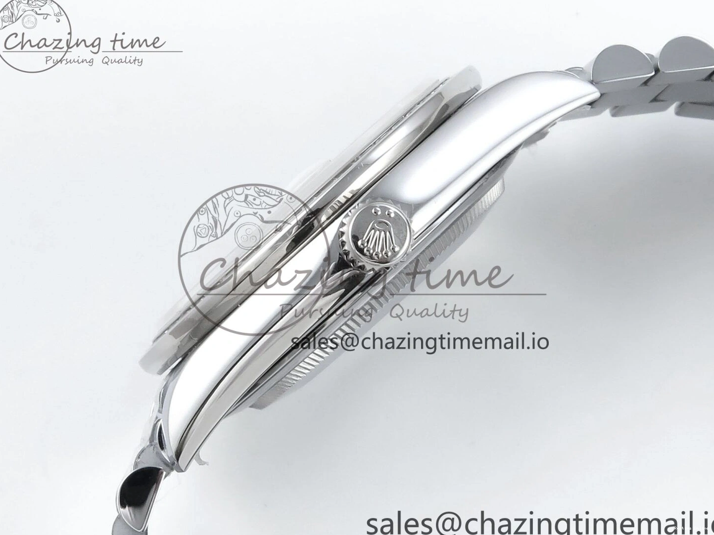 1221 Soft DayDate 40 SS QF 1:1 Best Edition Black Crystal Dial Diamonds Bezel on President Bracelet A2836 V5 (Gain Weight) 477